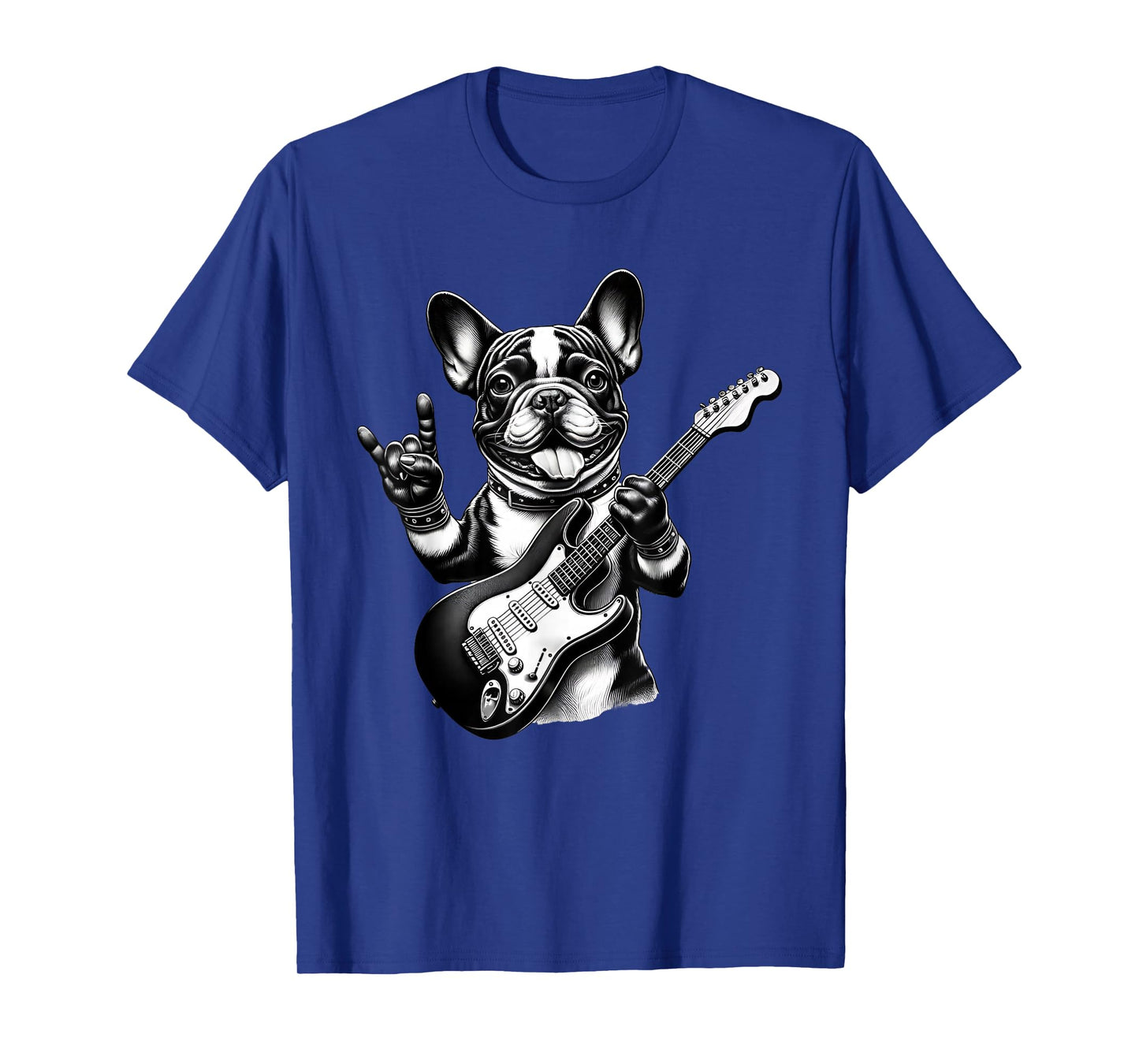 French Bulldog Playing Electric Guitar Rock Star Frenchie T-Shirt