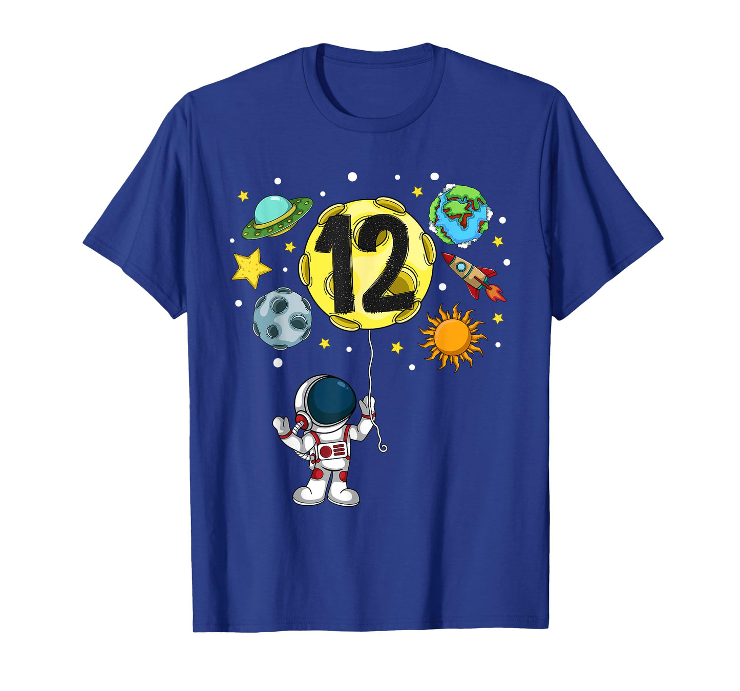 12 Years Old Astronaut 12th Birthday Boy Girl Space Lover T-Shirt