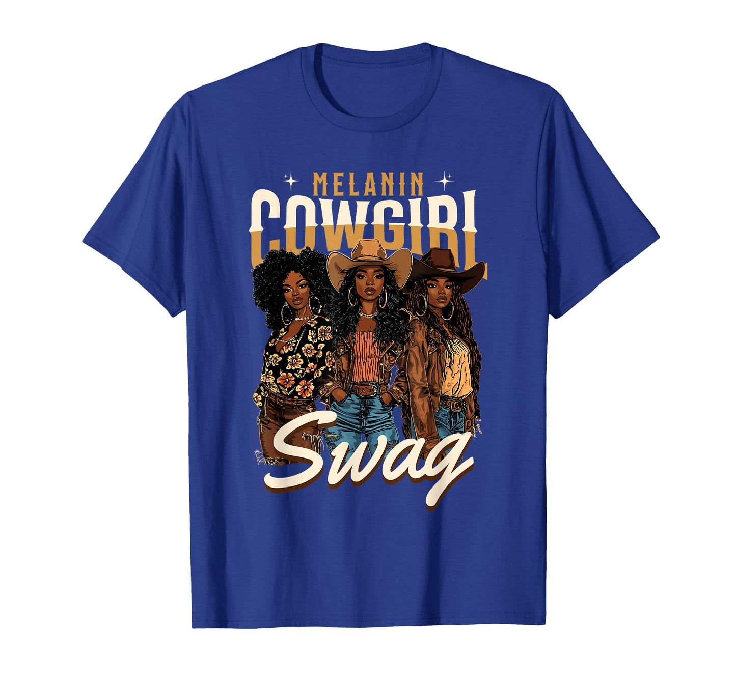 Melanin Cowgirl Swag African American History Western Rodeo T-Shirt