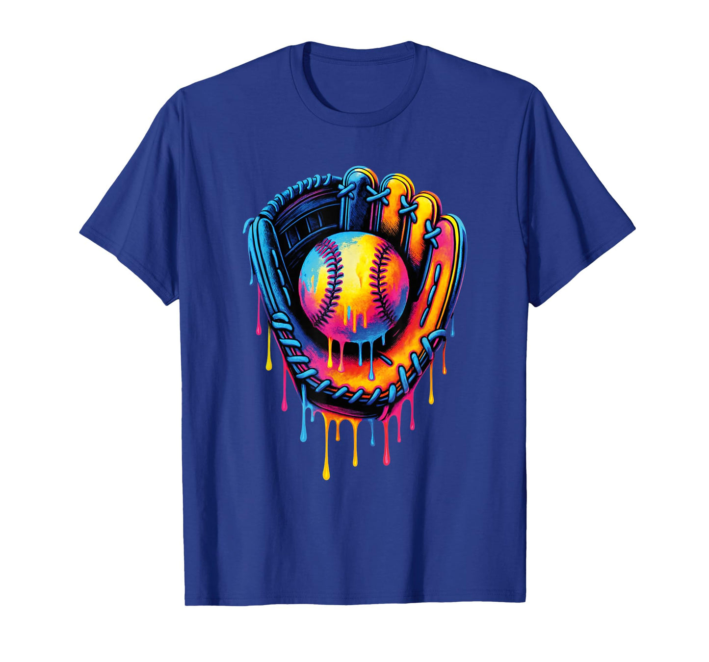 Baseball Home Run Boys Girls Cool Ice Cream Drip Baseball T-Shirt