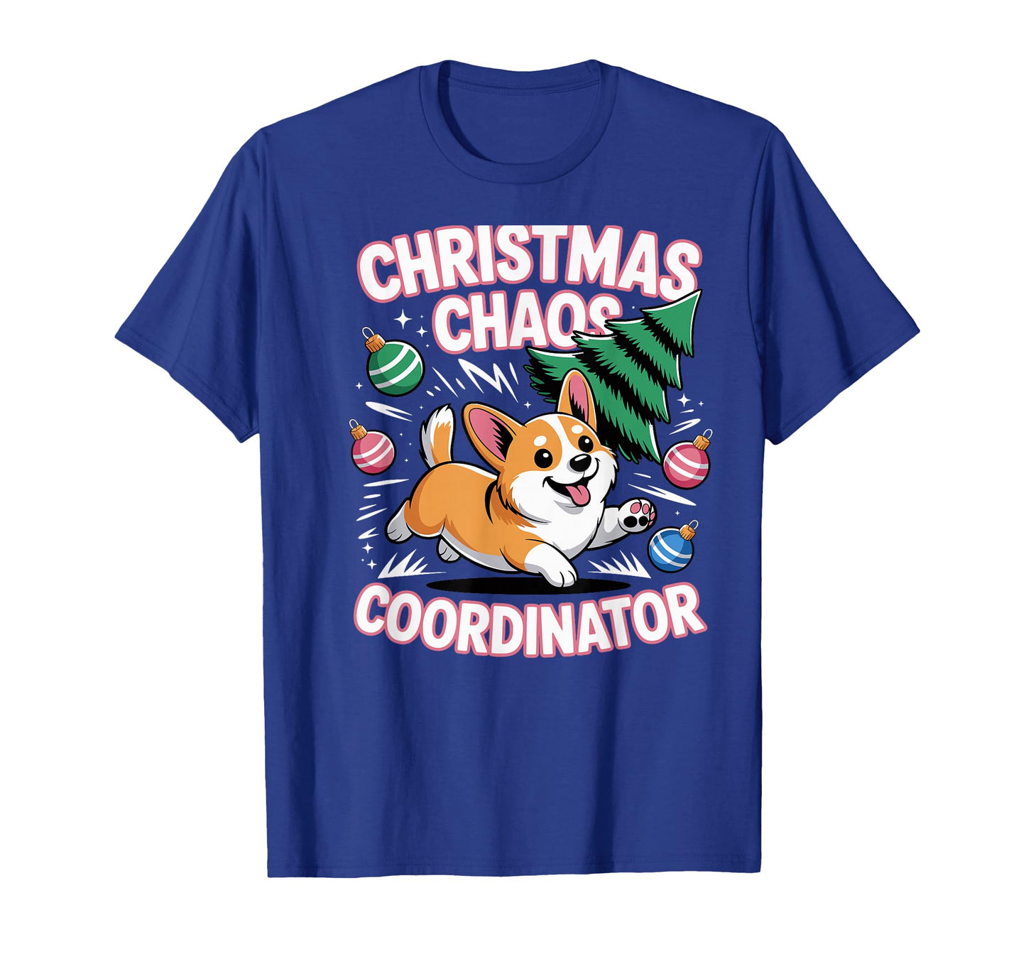 Christmas Chaos Coordinator Xmas Puppy Funny Welsh Corgi T-Shirt