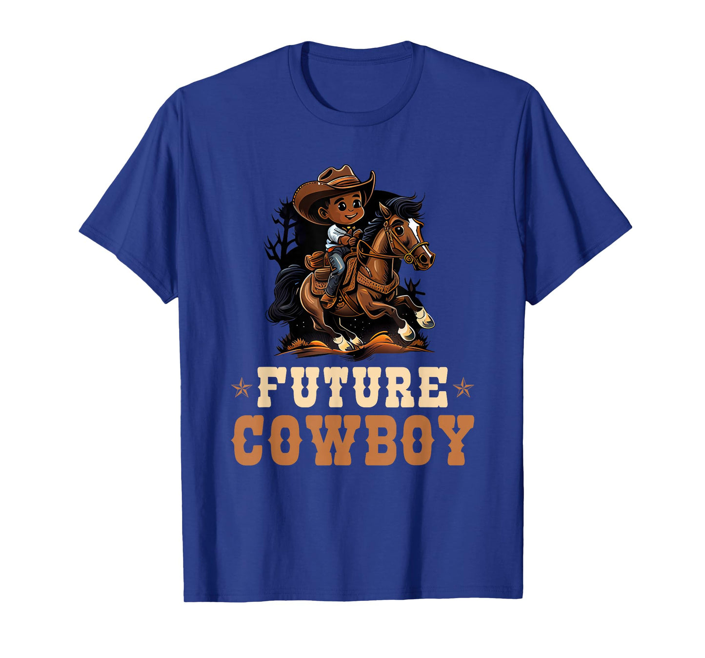 Future Cowboy, African American Rodeo Cowboy Boy Kids T-Shirt