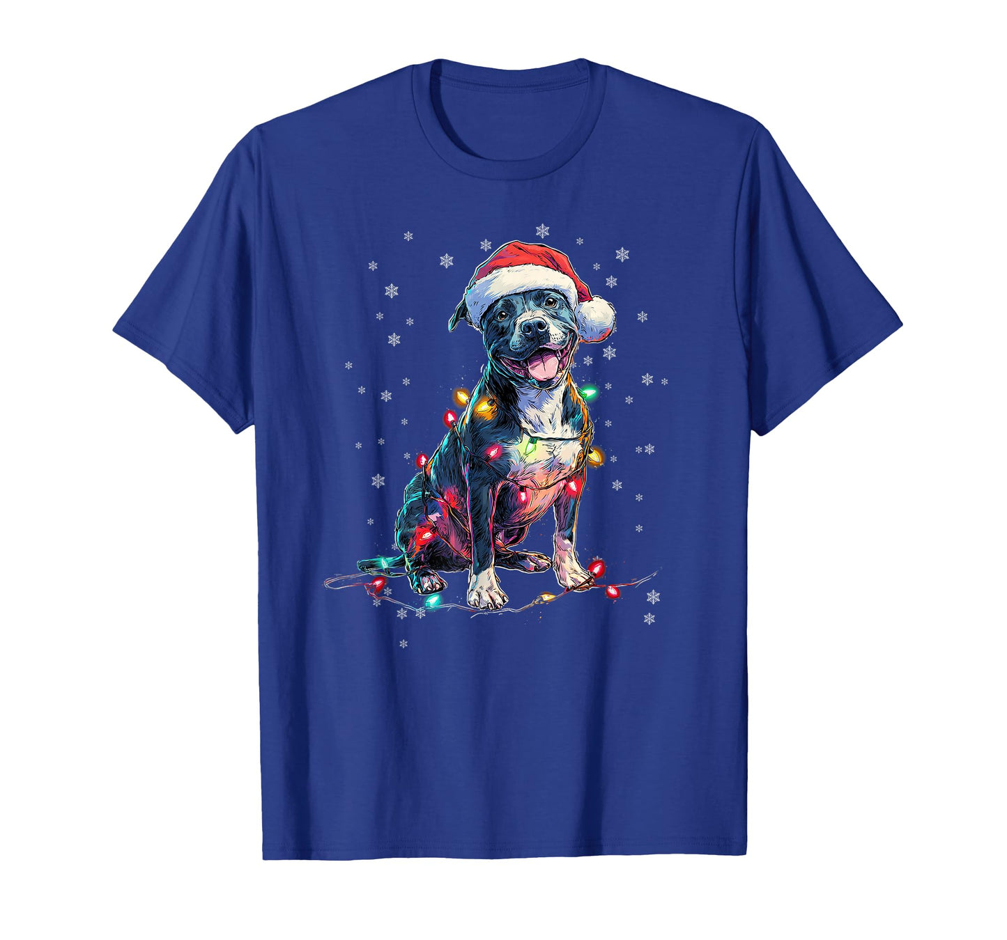 Christmas Dog Pitbull Santa Xmas Women Men Kids T-Shirt