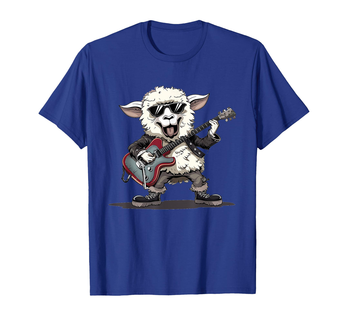 Rock and Roll Sheep with Electric Guitar Style T-Shirt