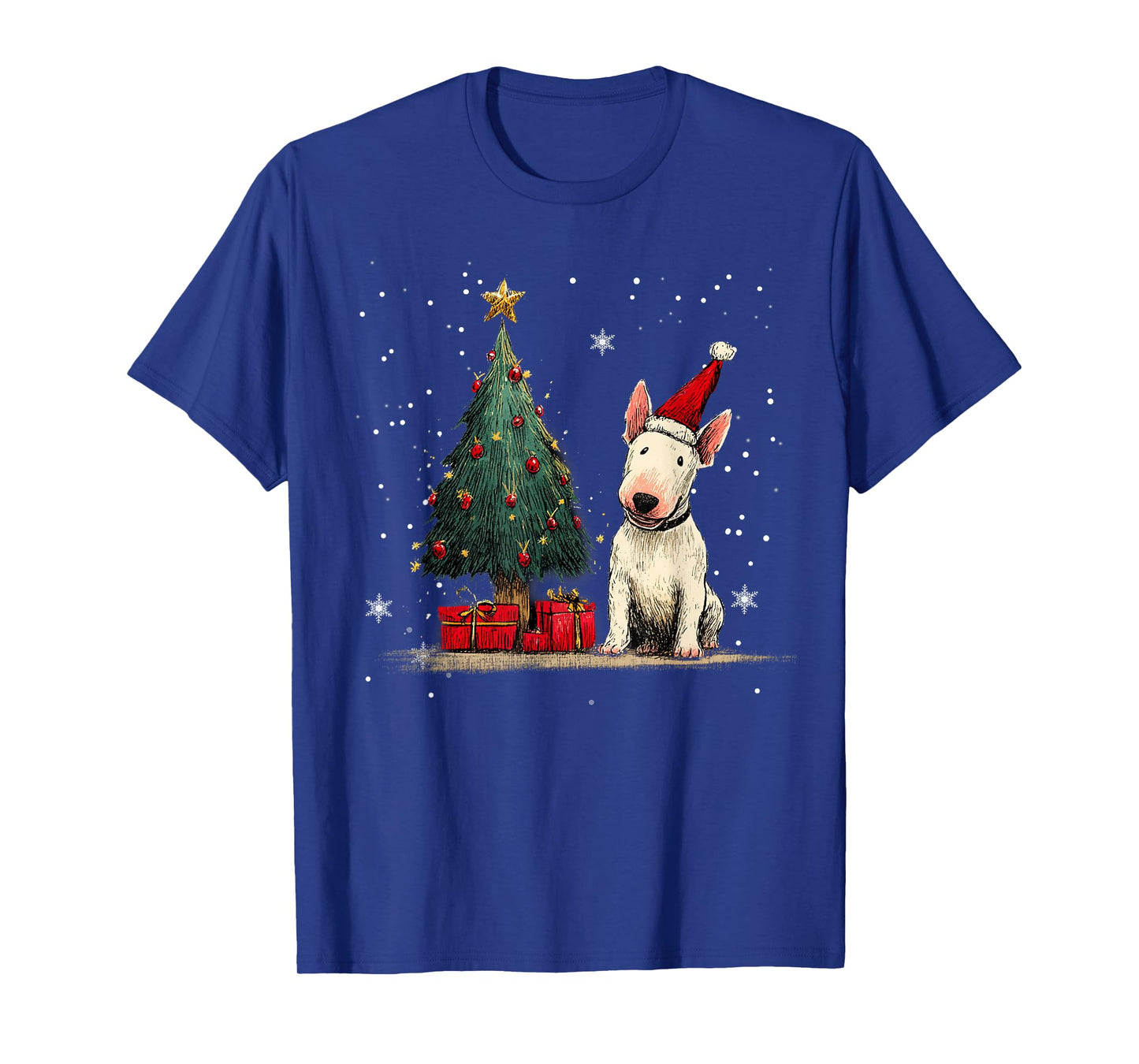 Funny Bull Terrier Dog Christmas Tree Women Men Kids T-Shirt