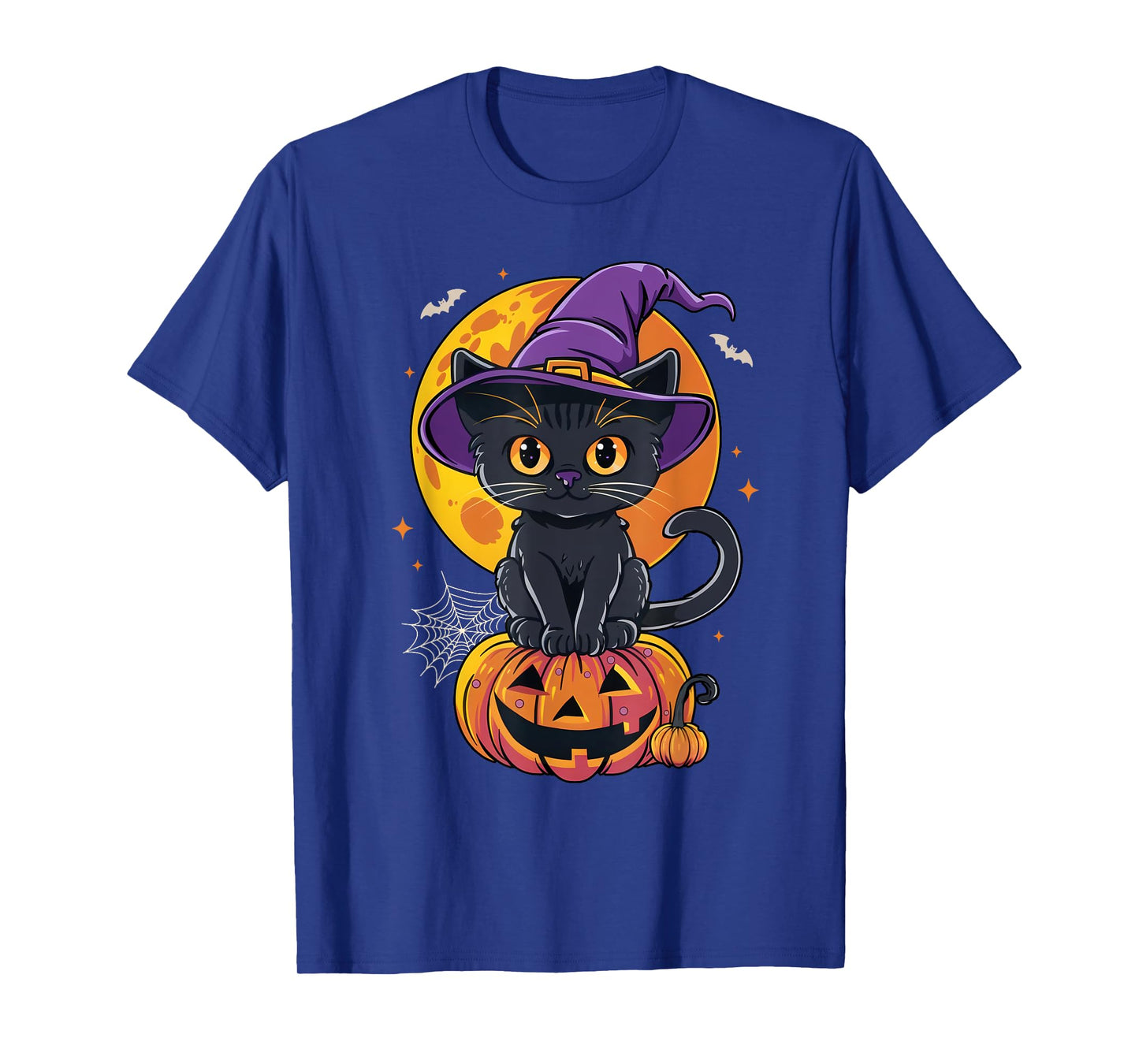 Black Cat Halloween Shirts For Men Women Pumpkin Halloween T-Shirt