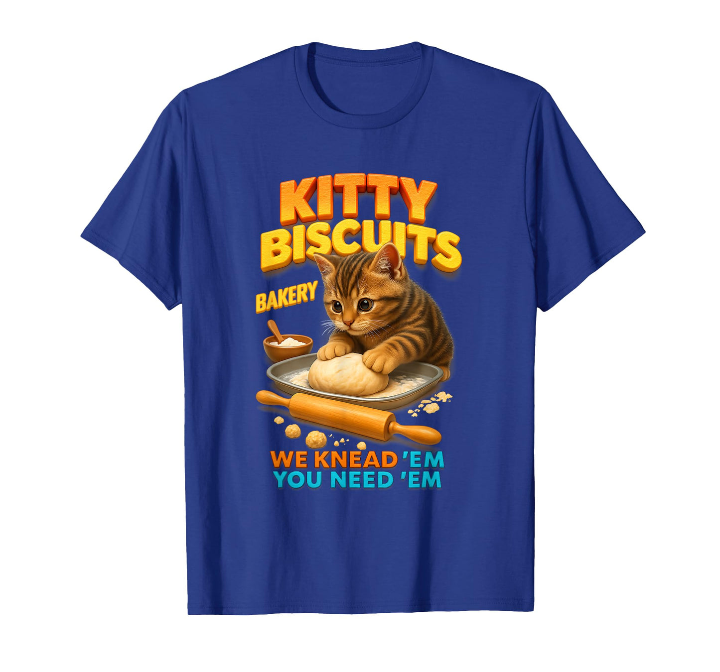 Kitty Biscuits Bakery Cat Dough Kneading Baker Pet Lover T-Shirt