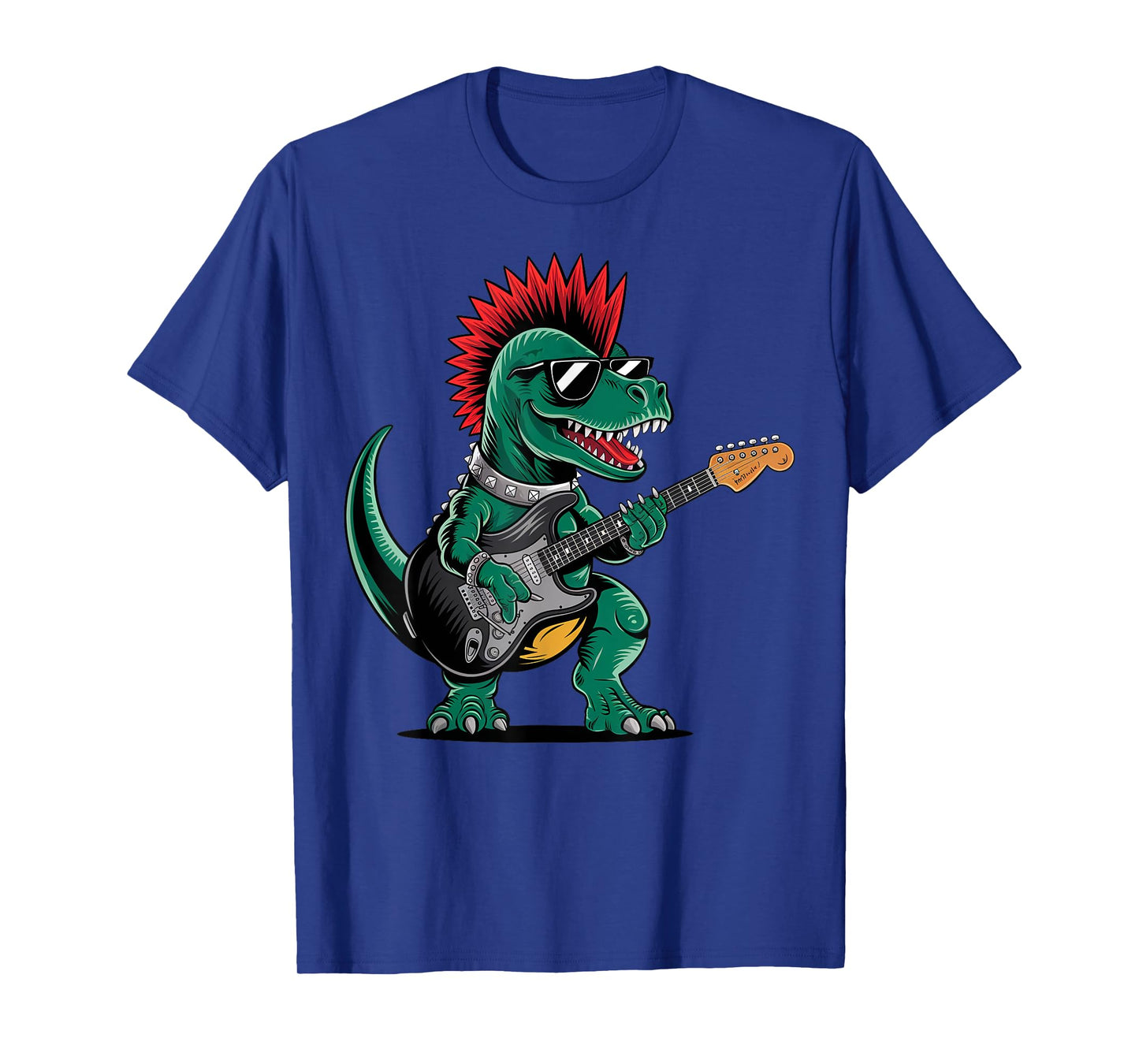Cute Dinosaur Playing Guitar Rock Gift For Men Women Kid Boy T-Shirt