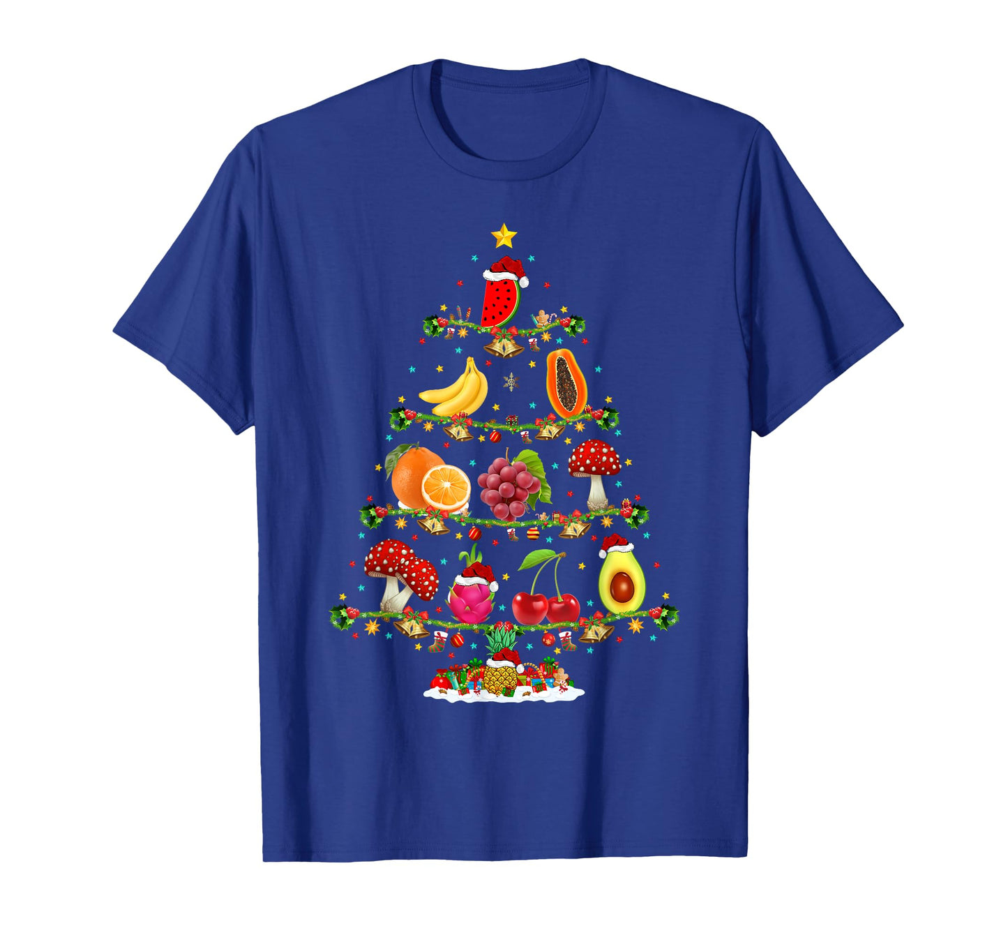 Xmas Lighting Vegetable Fruits Christmas Tree T-Shirt
