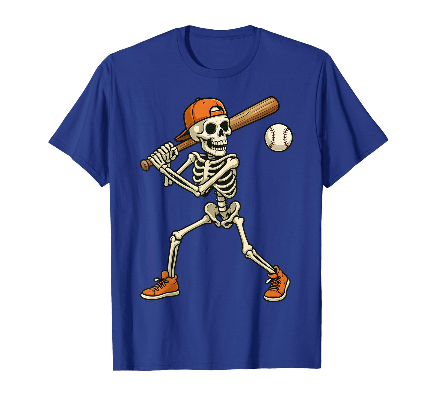 Halloween Skeleton Baseball Costume Funny Men Boys Kids T-Shirt