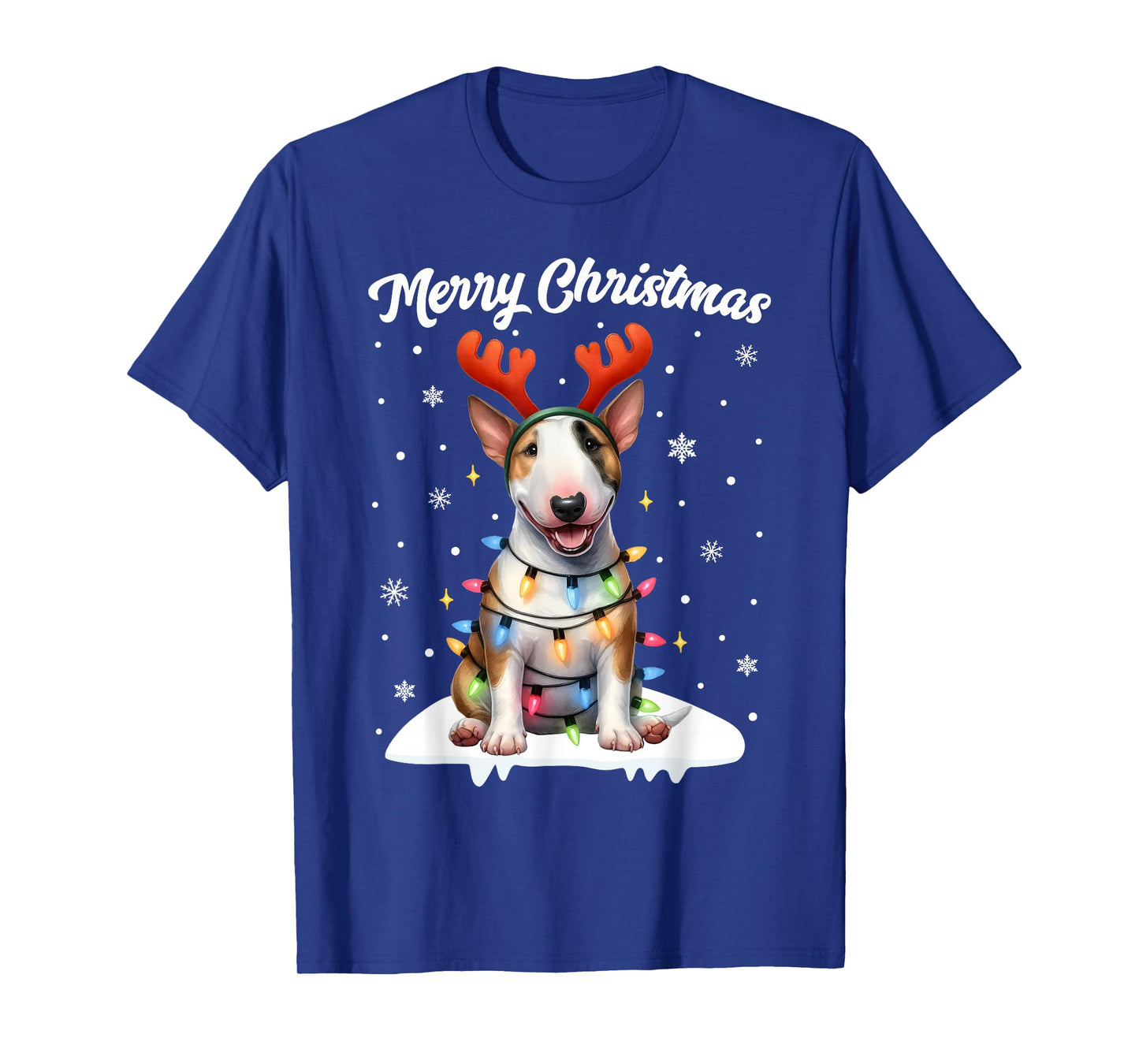 Christmas Pajamas Men Women Kids Christmas Bull Terrier Dog T-Shirt