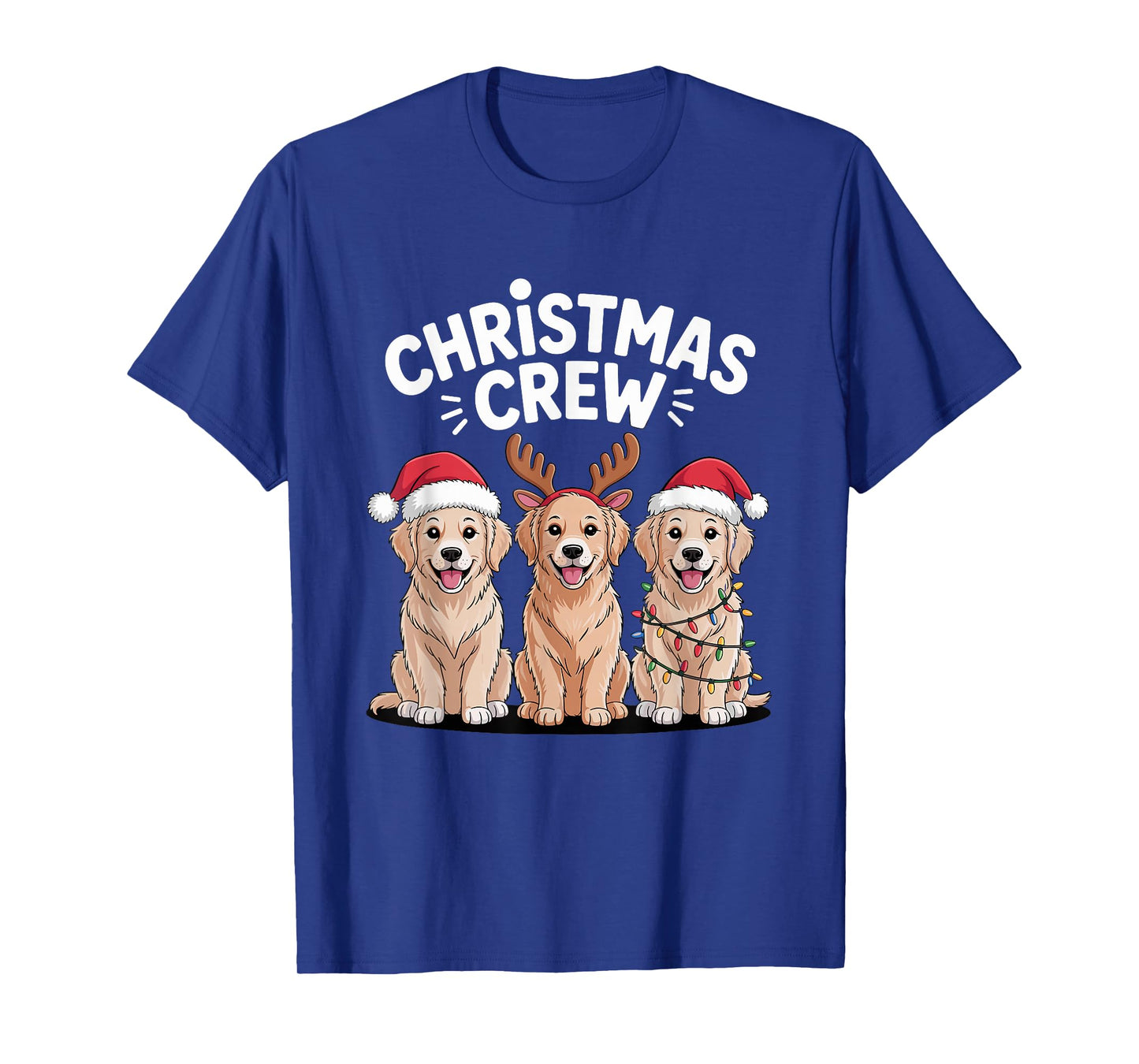 Christmas Crew Xmas Puppy Funny Christmas Golden Retriever T-Shirt