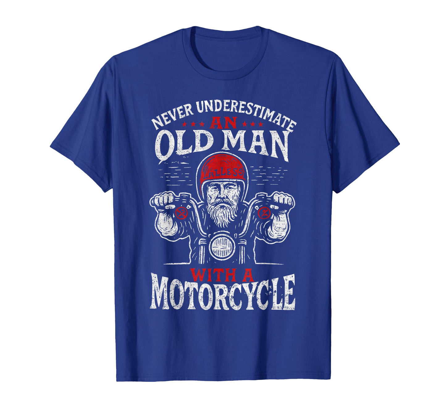Vintage Never Underestimate An Old Man With A Motorcycle T-Shirt