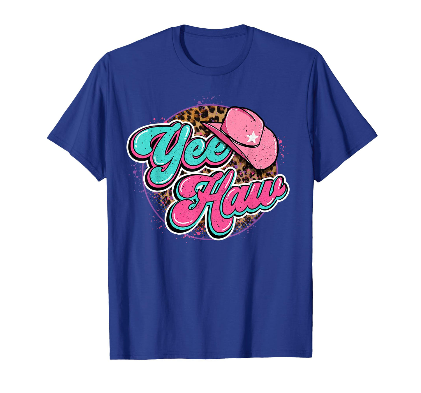 Yeehaw Cowboy Cowgirl Western Country Leopard Rodeo Yee Haw T-Shirt