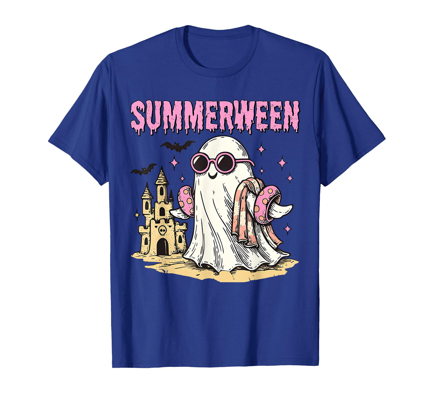 Summerween Vibes Ghost Beach Funny Spooky Vacation Summer T-Shirt