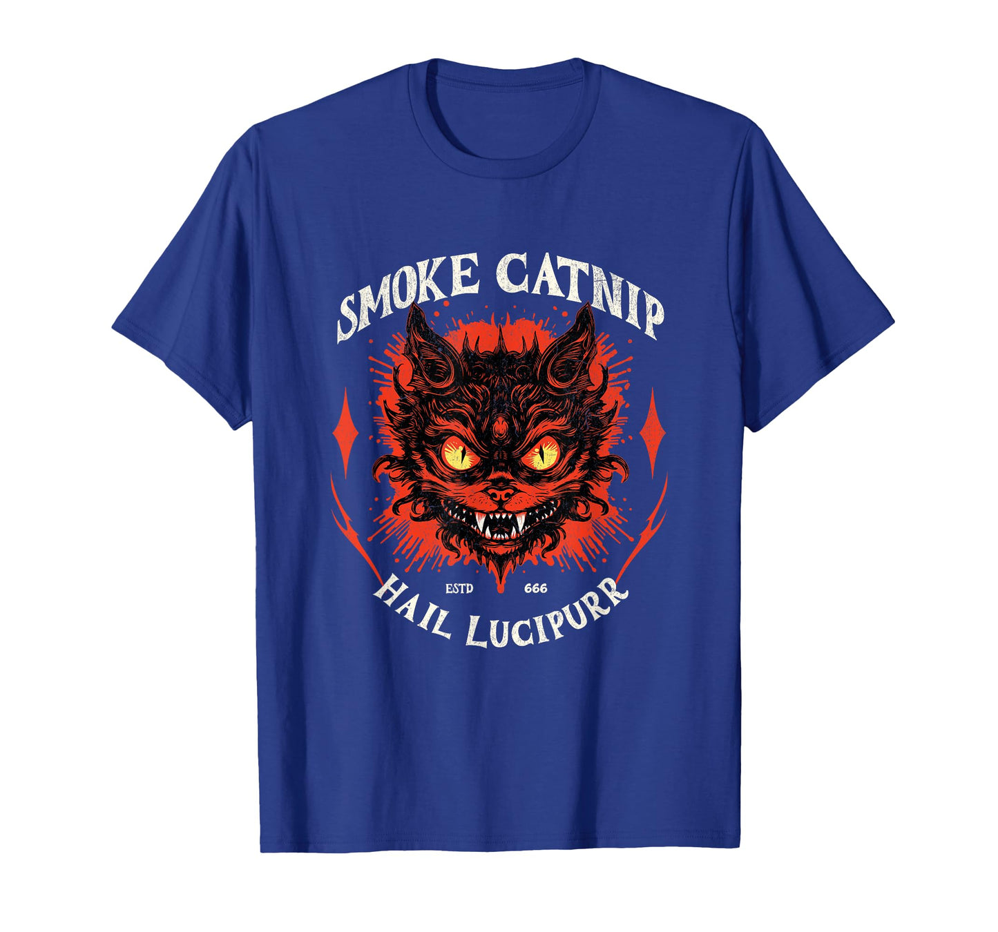 Satanic Cat Smoke Catnip Hail Lucipurr Lucifer Antichrist Men Women T-Shirt