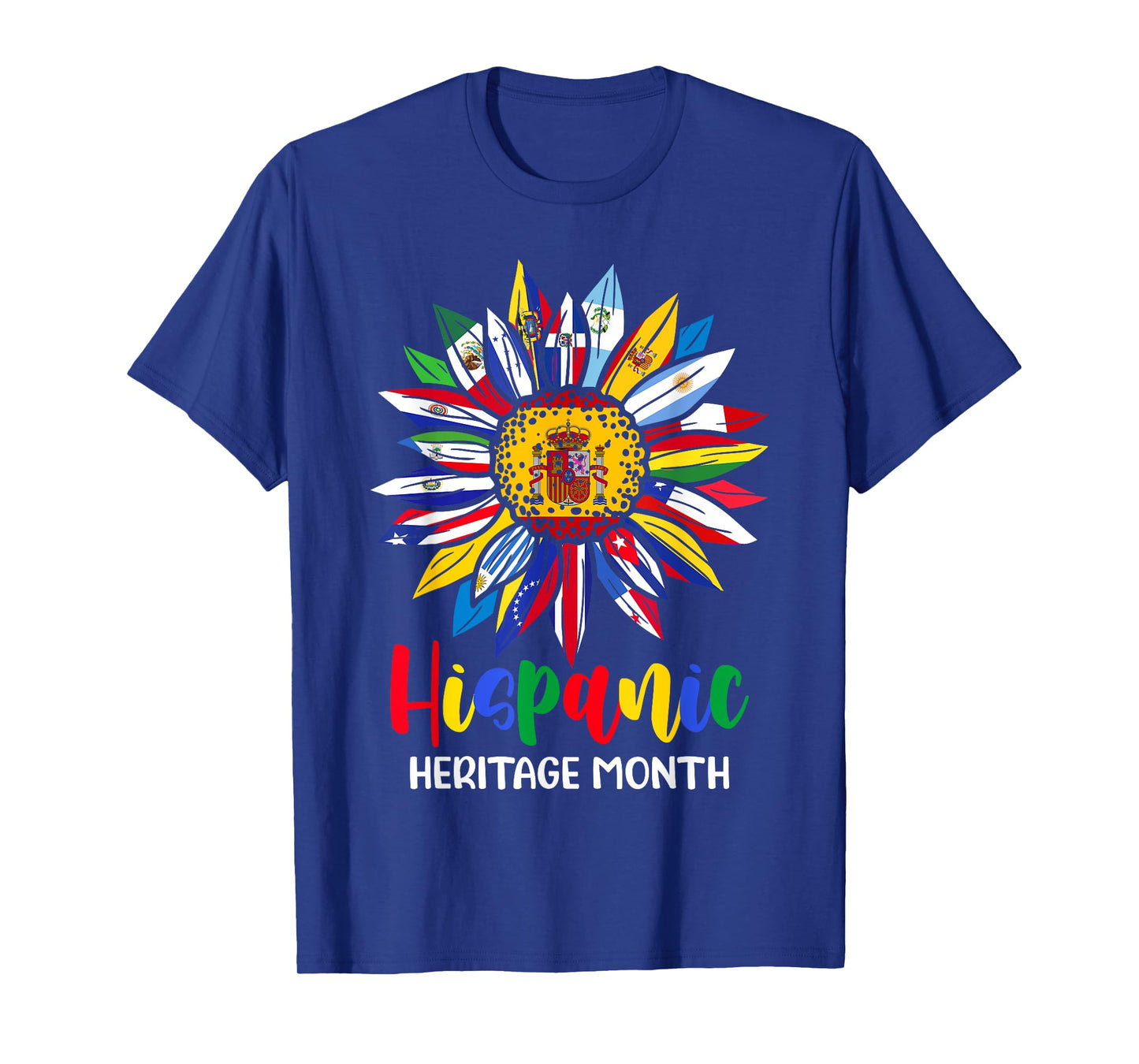 Hispanic Heritage Month Spain Flag Sunflower Latino Flags T-Shirt