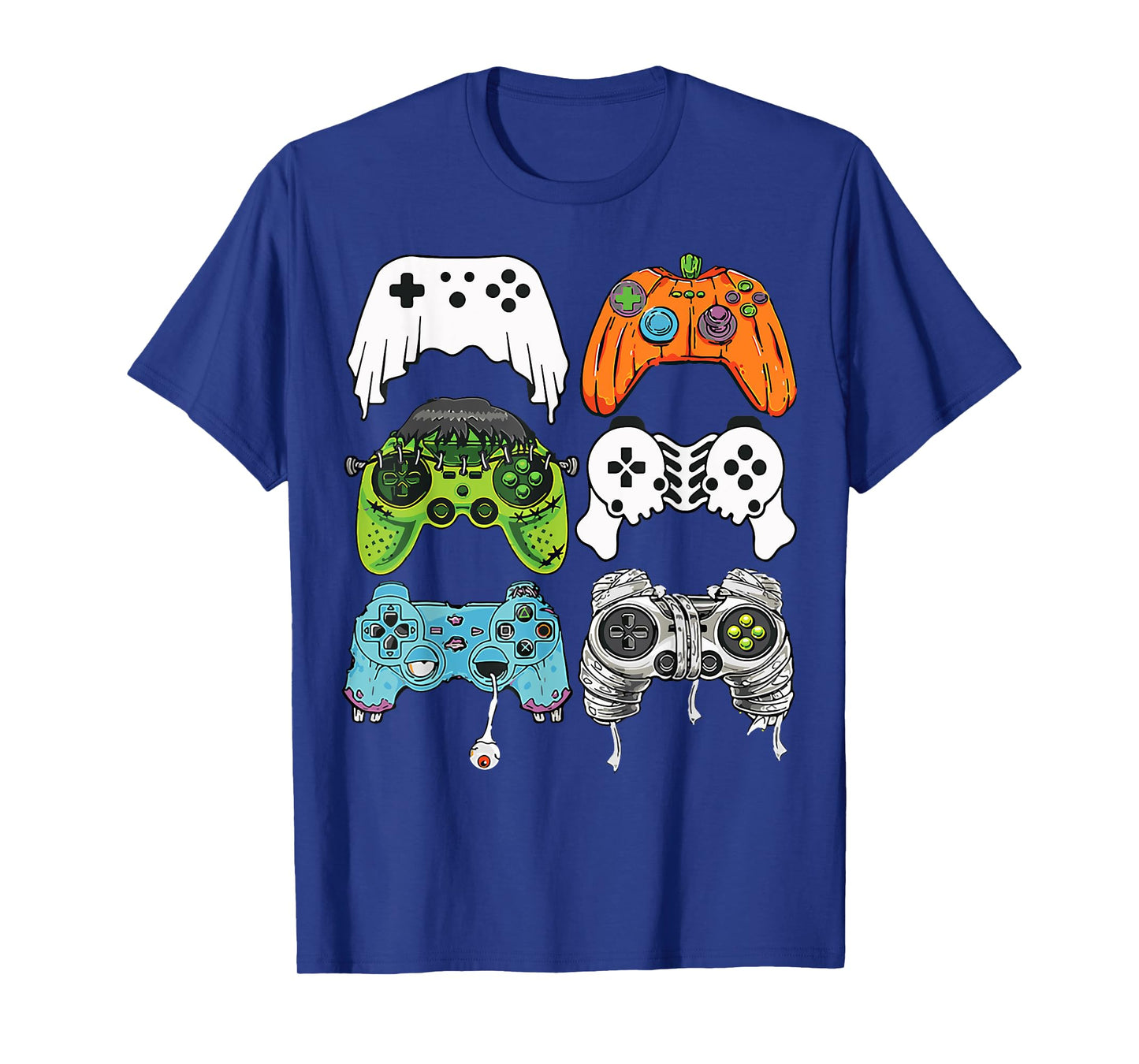 Halloween Skeleton Zombie Gaming Controllers Mummy Boys Kids T-Shirt