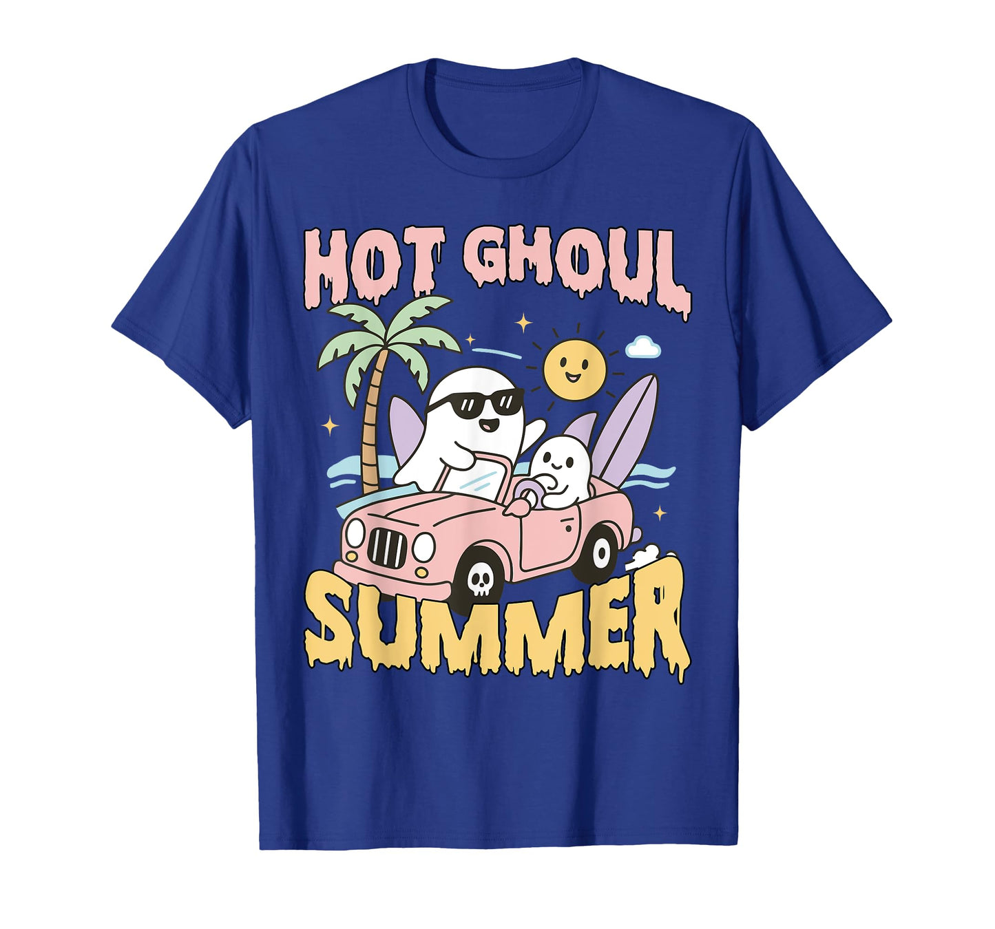 Hot Ghoul Summer, Ghost Spooky Beach, Summer Halloween Tees T-Shirt