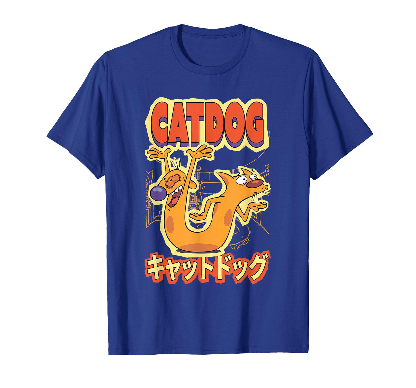 CatDog Dancing Kanji Logo Cartoon T-Shirt