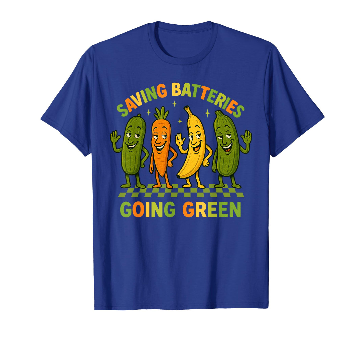 Saving Batteries Going Green Funny Vegetable Humor T-Shirt