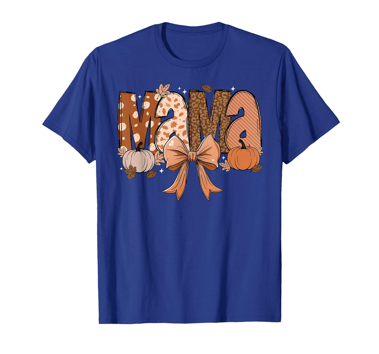 Mama Coquette Bow Pumpkin Autumn Fall Leaves Thanksgiving T-Shirt