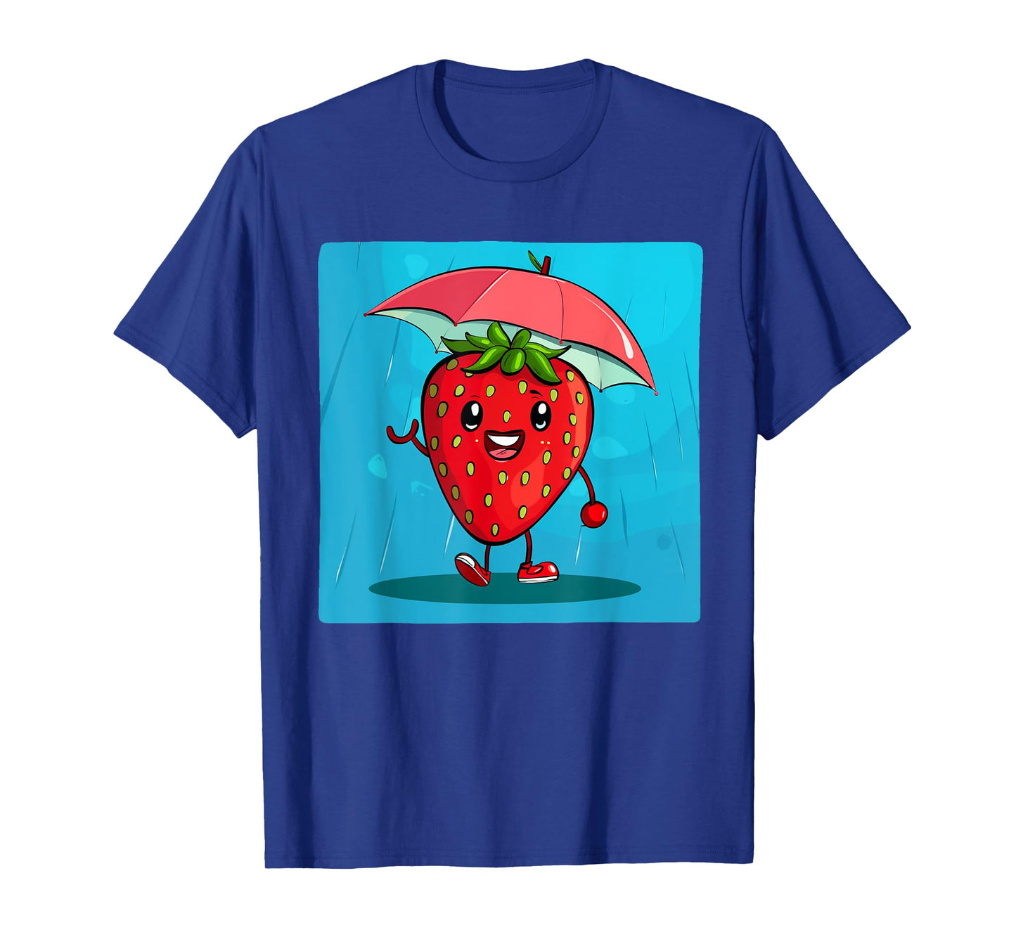 Charming Strawberry with Umbrella for Fruits Lovers T-Shirt