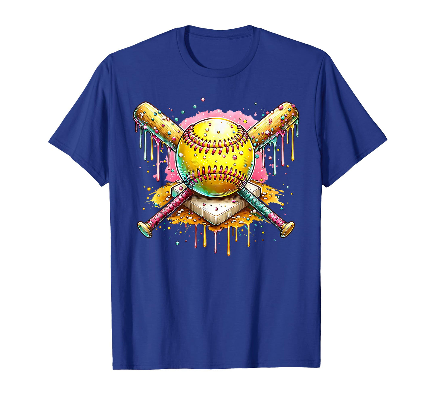 Softball Home plate Ice Cream Drip Sport Team Ice Cream Drip T-Shirt