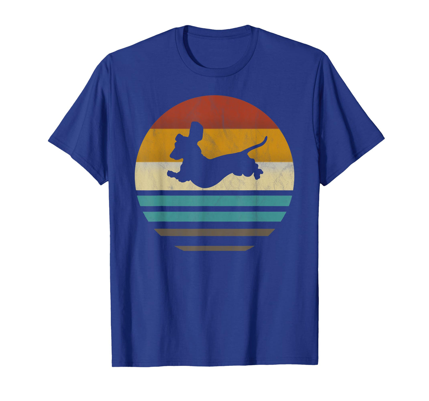 Dachshund Vintage Silhouette 60s 70s Retro Grunge Dog Lover T-Shirt for Men Women Girls Kids