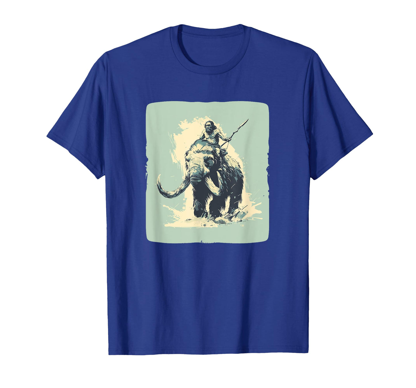 Cool Neanderthal riding Mammoth in cold Colors Costume T-Shirt