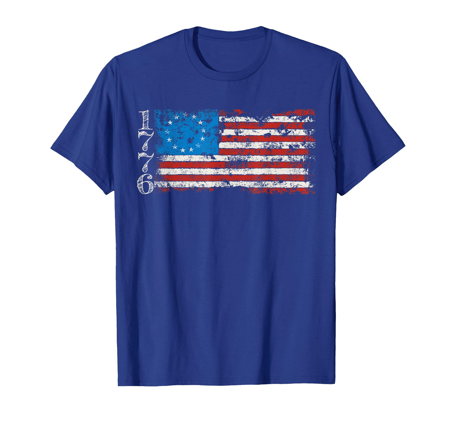 Betsy Ross 1776 13 Stars Distressed USA Patriotic Flag T-Shirt