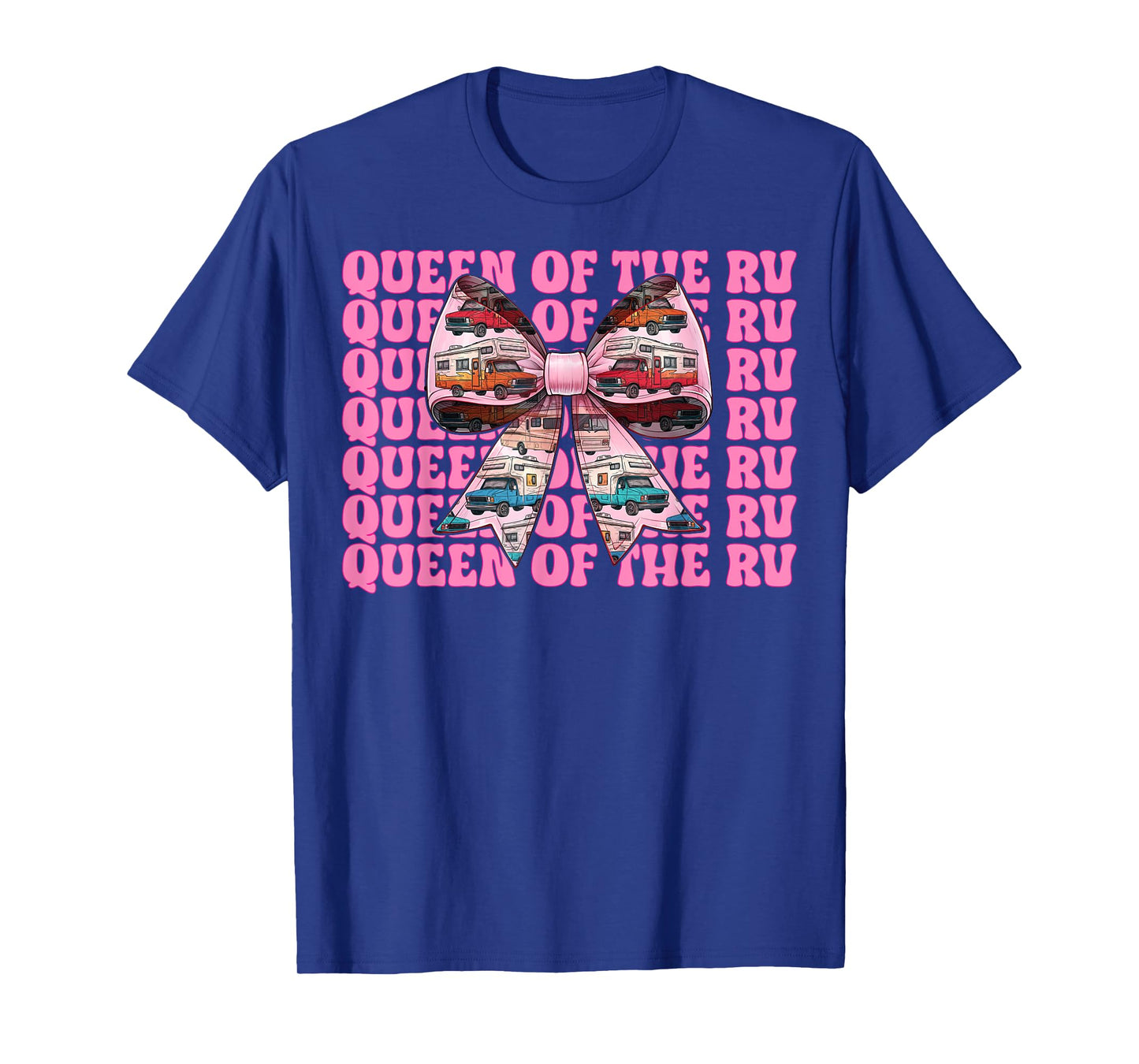 Queen of The Rv Camping Camper Motorhome Girl Mom Coquette T-Shirt