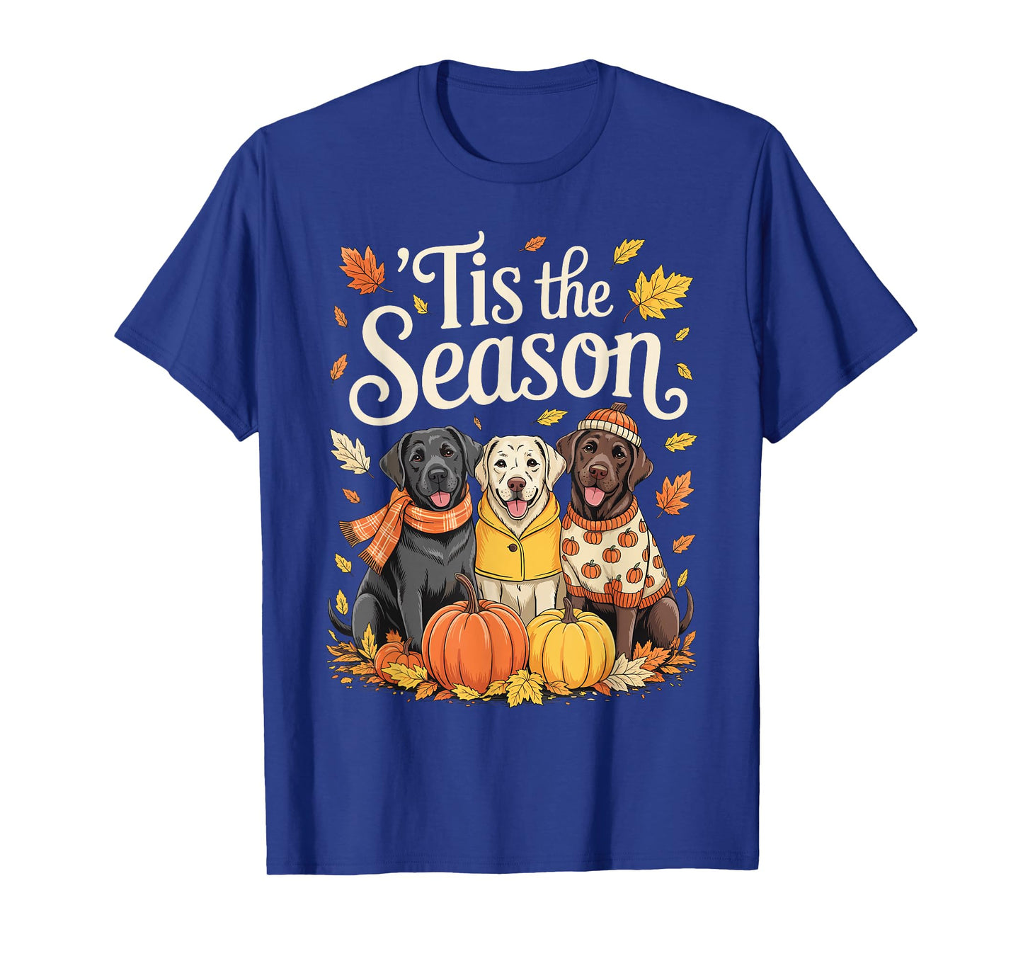 Tis The Season Labrador Retriever Fall Autumn Pumpkin Dog T-Shirt