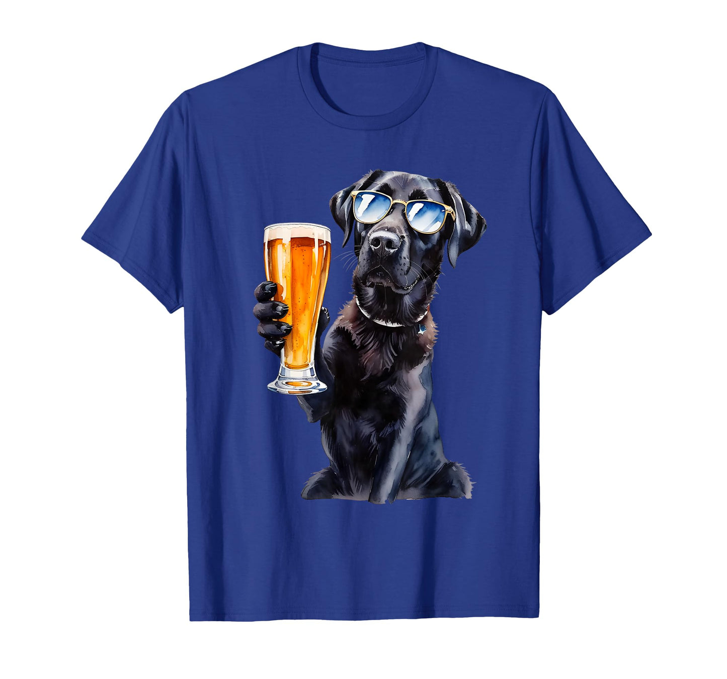Funny Labrador for Men drinking beer cool sunglasses Lab Dad T-Shirt