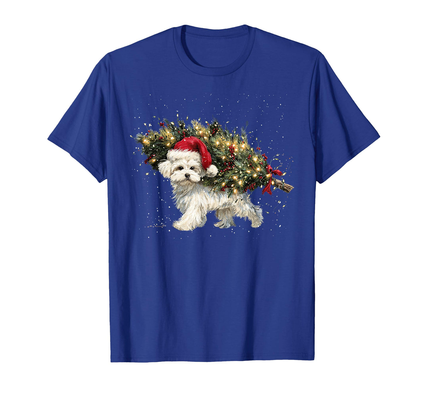 Cute Maltese Dog in a Christmas Tree for Men Women T-Shirt