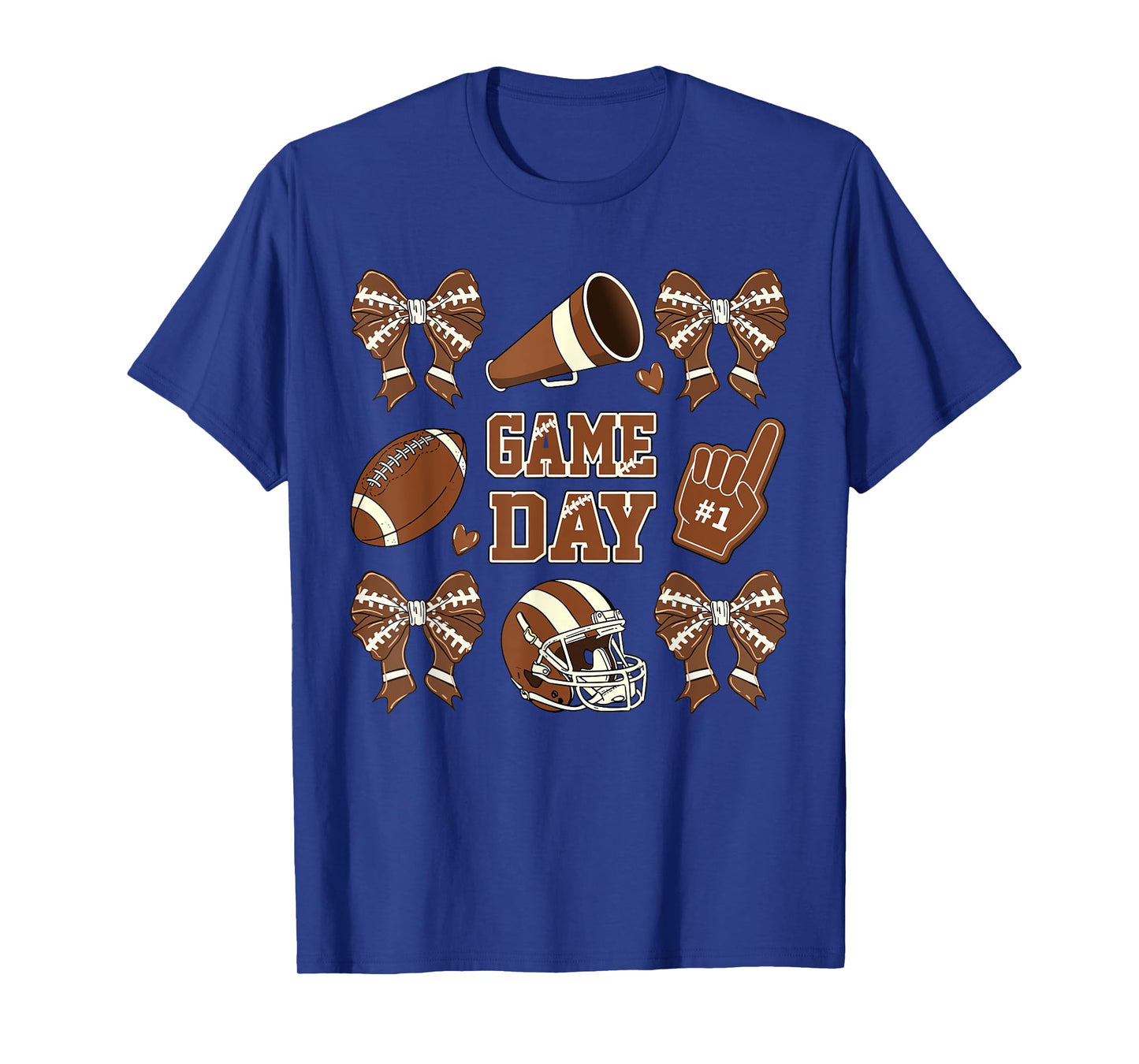 Football Coquette Bow Football Mom Game Day Women Girls Kids T-Shirt