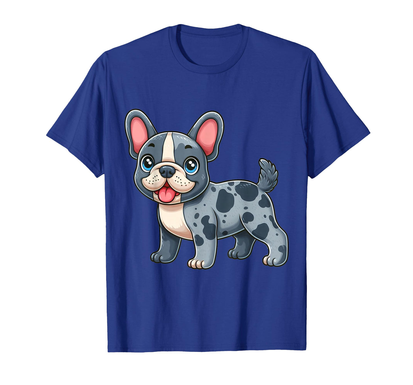 Adventures of a Merle French Bulldog: Playful Cartoon T-Shirt