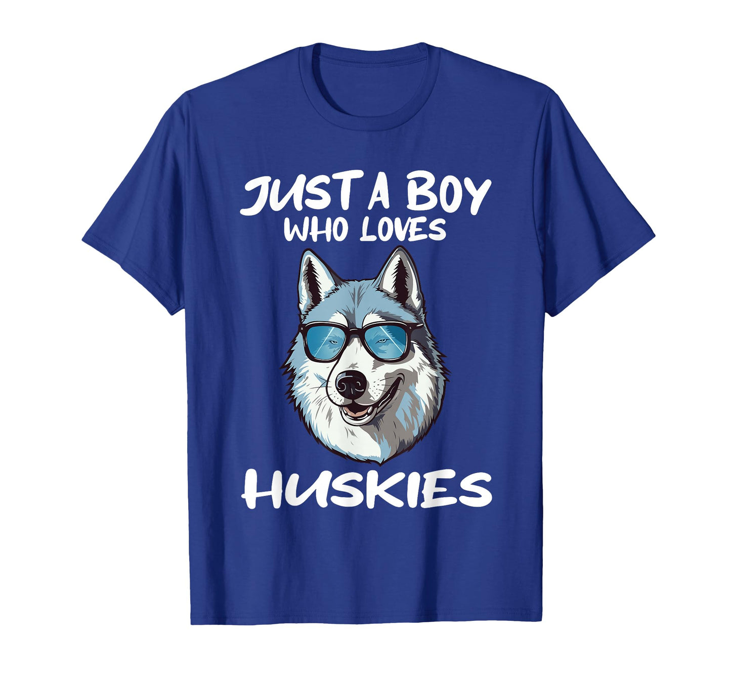 Just A Boy Who Loves Huskies Dog Animal Gift T-Shirt