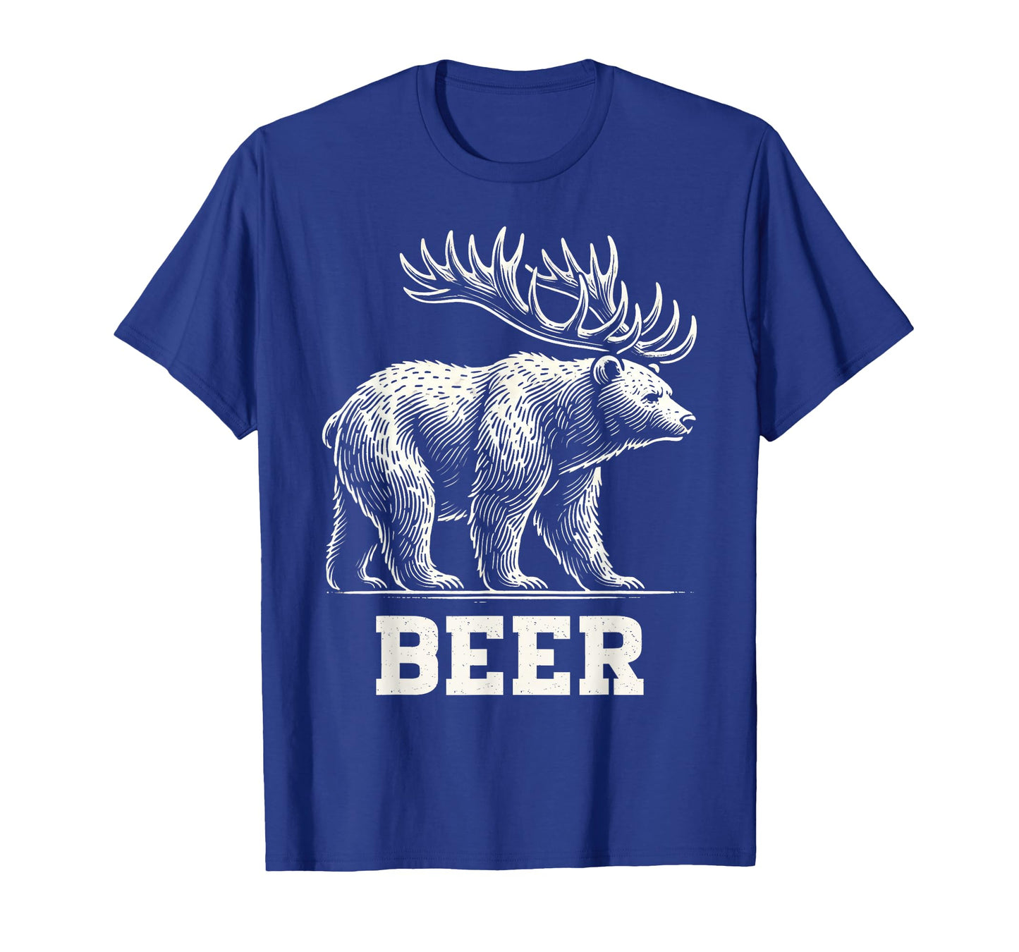 Funny Beer Lover Bear Deer Beer Drinking Animal Humor T-Shirt