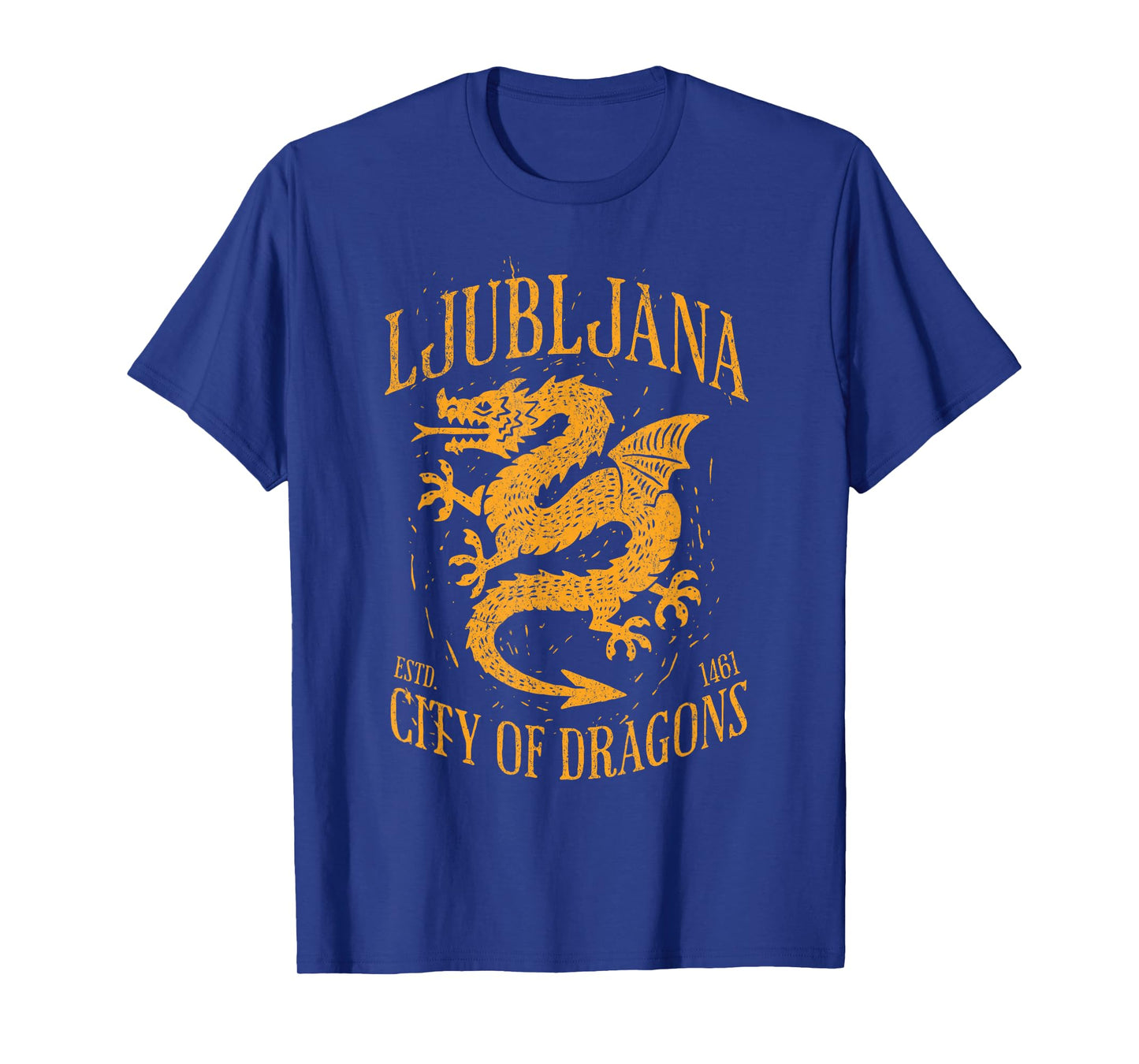 Ljubljana Slovenia Est 1461 City of Dragons Vintage Grunge T-Shirt