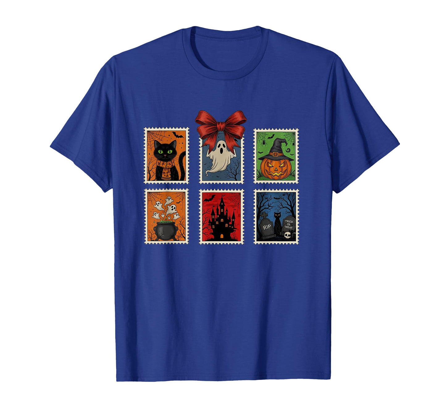 Halloween Stamp,Spooky Mail Art Tee,Vintage Ghost Funny T-Shirt