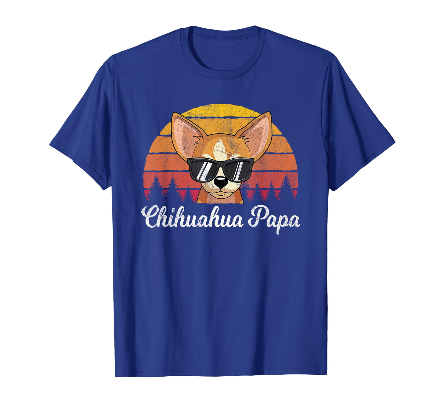 Retro Vintage Chihuahua Papa Funny Fathers Day T-Shirt