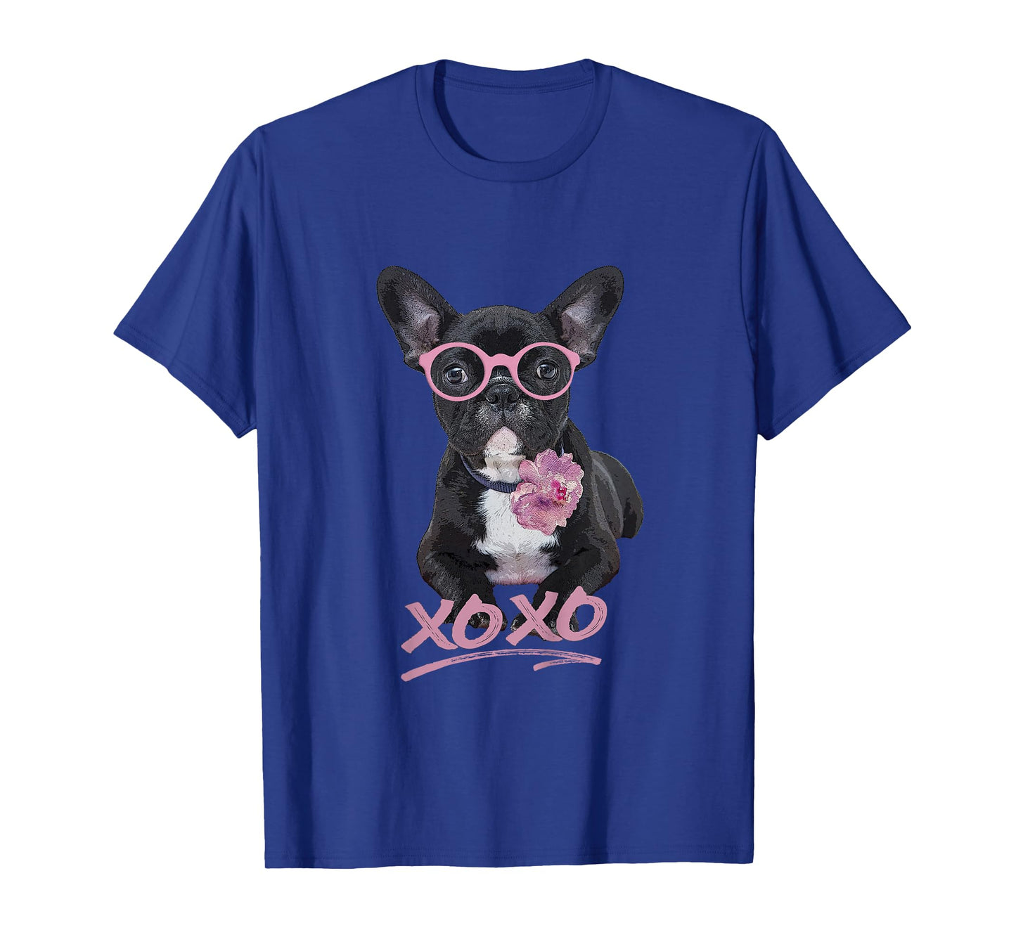 French Bulldog T-Shirt for Toddlers & Kids, Peony Glasses XO T-Shirt
