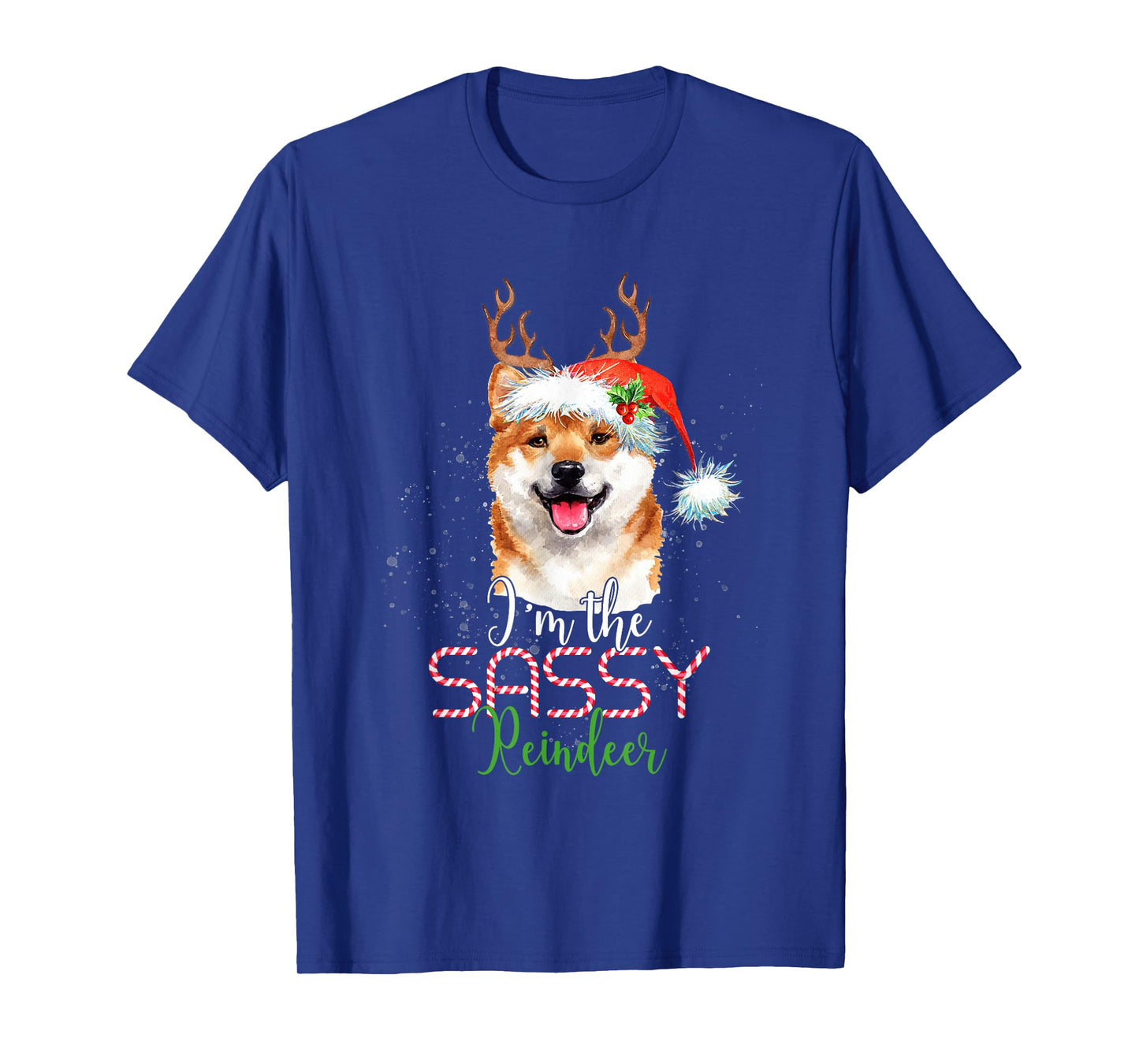 Shiba Inu Christmas I'm The Sassy Reindeer Dog Lover T-Shirt