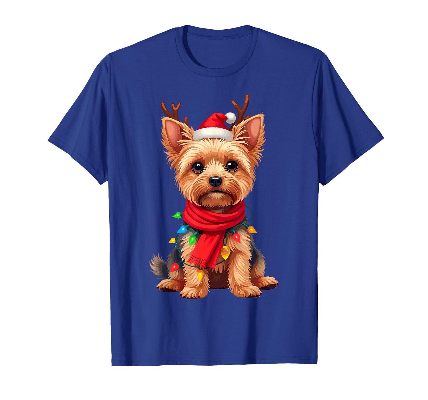 Yorkshire Terrier Santa Reindeer Christmas Yorkie Dog Lover T-Shirt
