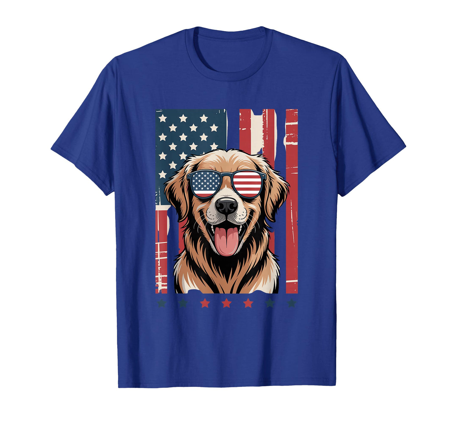 American Flag Golden Retriever 4th of July T-Shirt