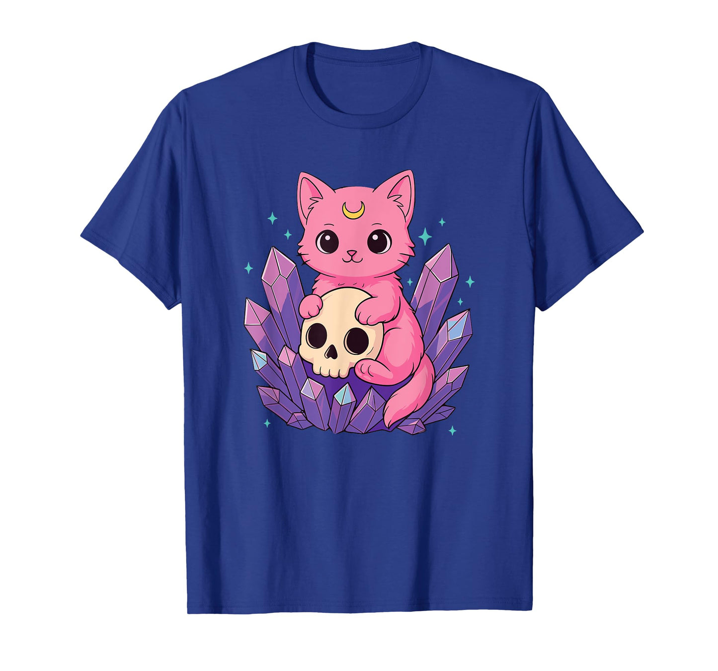 Kawaii Pastel Goth Cute Creepy Cat Bat Skeleton T-Shirt for Men Women Kids