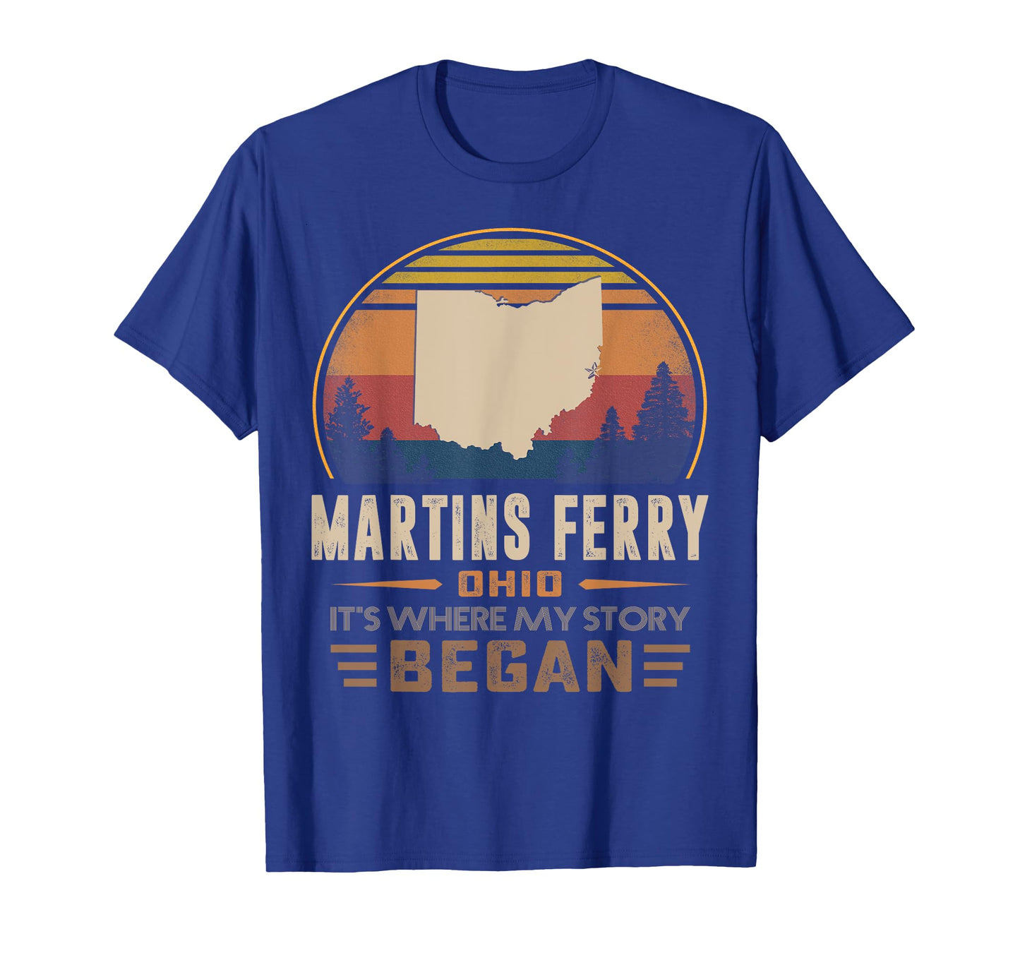 Vintage Martins Ferry Ohio Hometown My Story Began T-Shirt