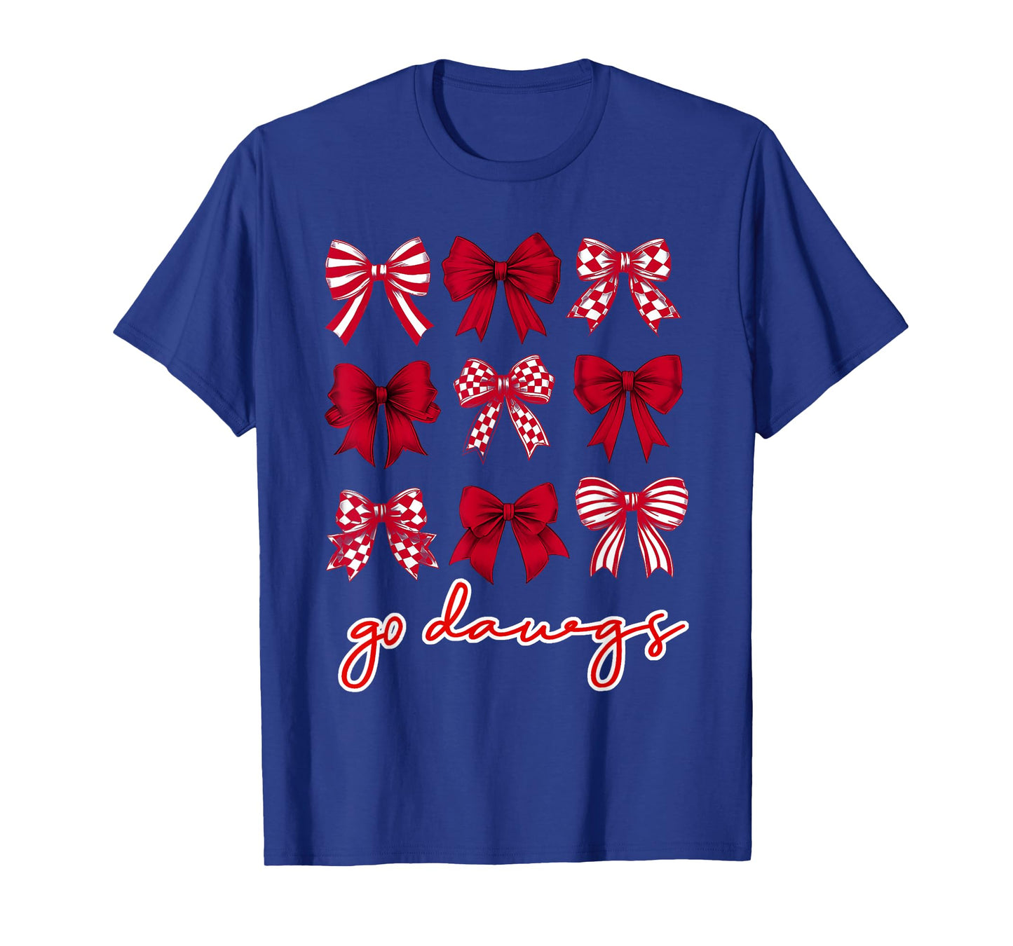 Go Dawgs Coquette Bow Go Dawgs Highschool Football Spirit T-Shirt