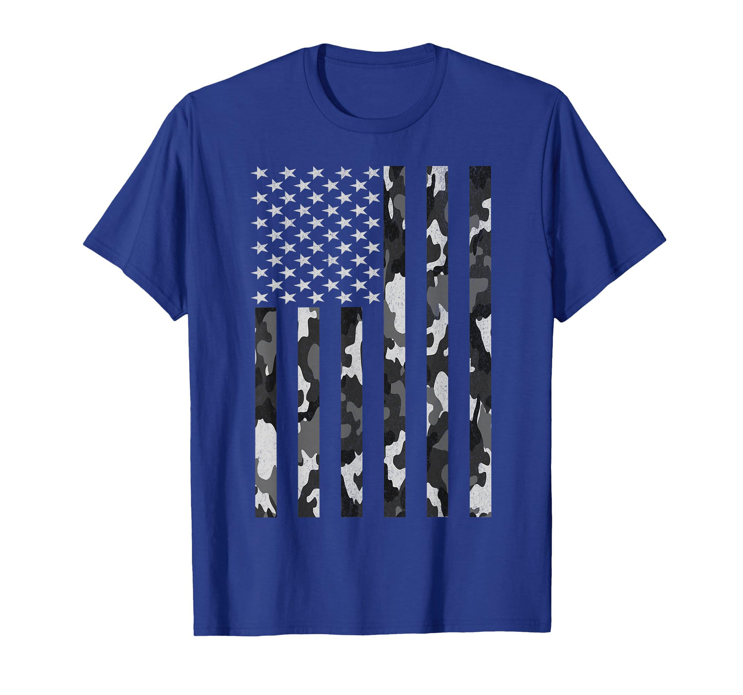 Grey Camo American Flag USA Camouflage Men Boys Youth Kids T-Shirt